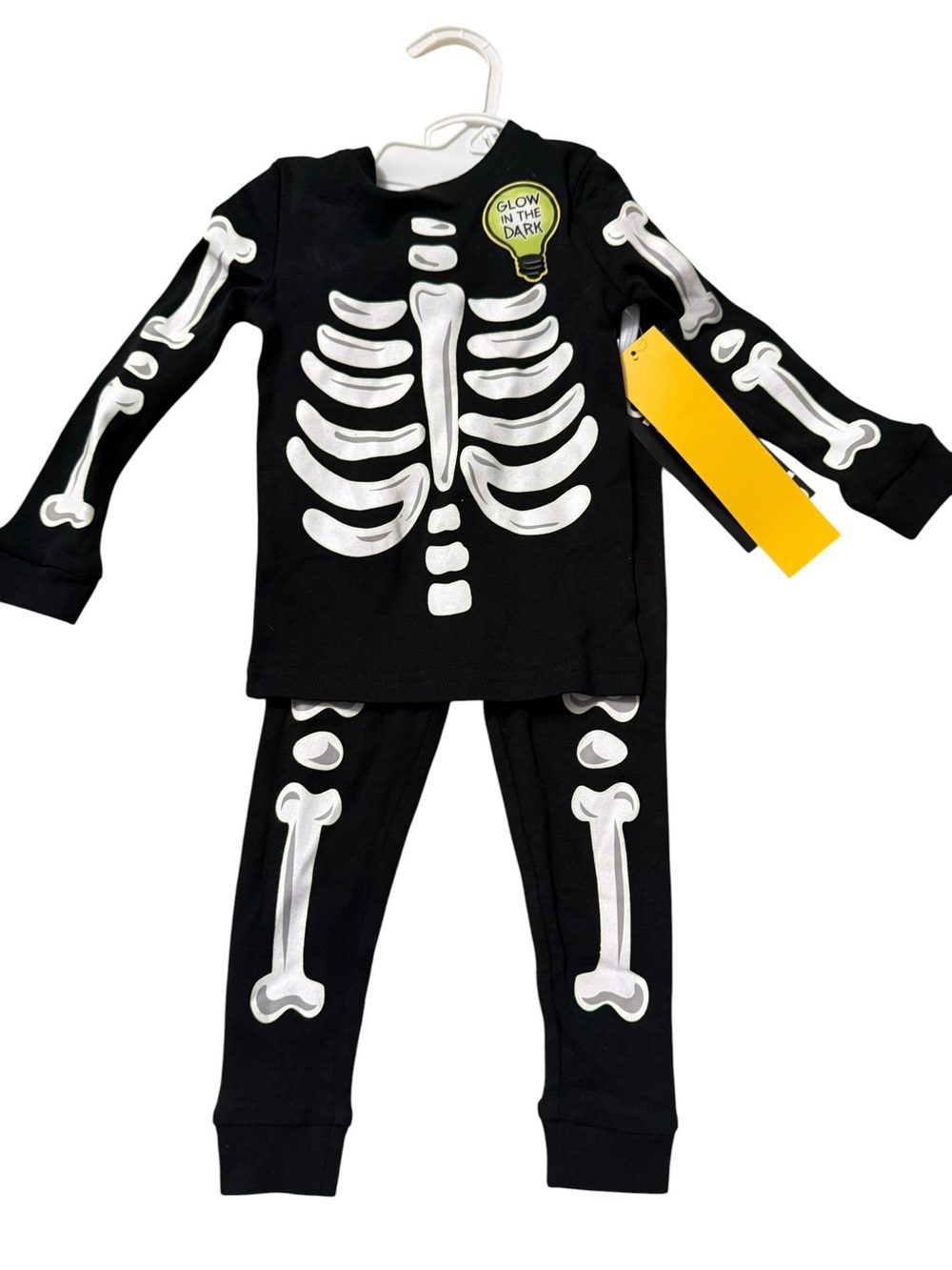 NWT Komar Kids 24M Glow in the Dark Skeleton Halloween Pajama Set